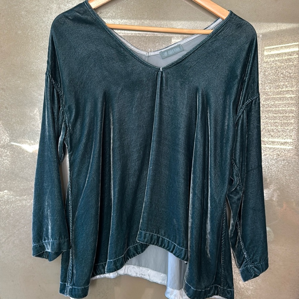 Cp shades velvet teal swing top XS 3/4 sleeves